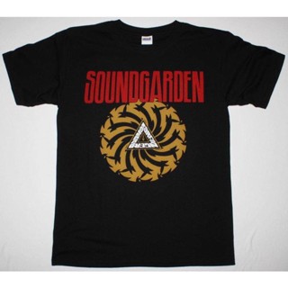 เวรเอ้ย  แขนสั้นcrew neckWanyg เสื้อยืดแขนสั้น พิมพ์ลาย Soundgarden Badmotorfinger92 Audioslave Grunge Seattle สีดํา สไ