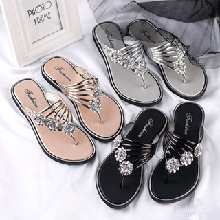 🔆พร้อมส่ง🌼2023 เลดี้ Flip Flop ฤดูร้อน สไตล์ใหม่แบนคลิปเท้าผู้หญิง Flip Flop น้ำหนักเบาผู้หญิงนอกสวมใส่สบาย ๆ Flip Flop SF2CZ037