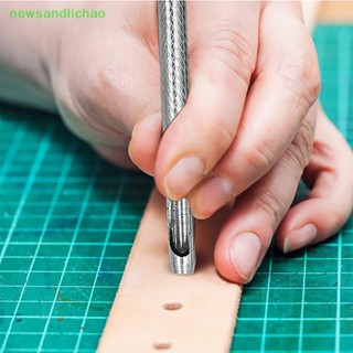 Newsandlichao ชุดเครื่องมือเจาะรูเข็มขัดหนัง ทรงกลม DIY