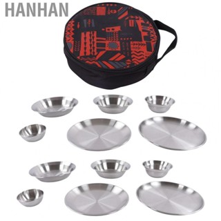 Hanhan Camping Dinnerware Set Camping Dish Set Outdoor Durable with Storage Bag for Hiking