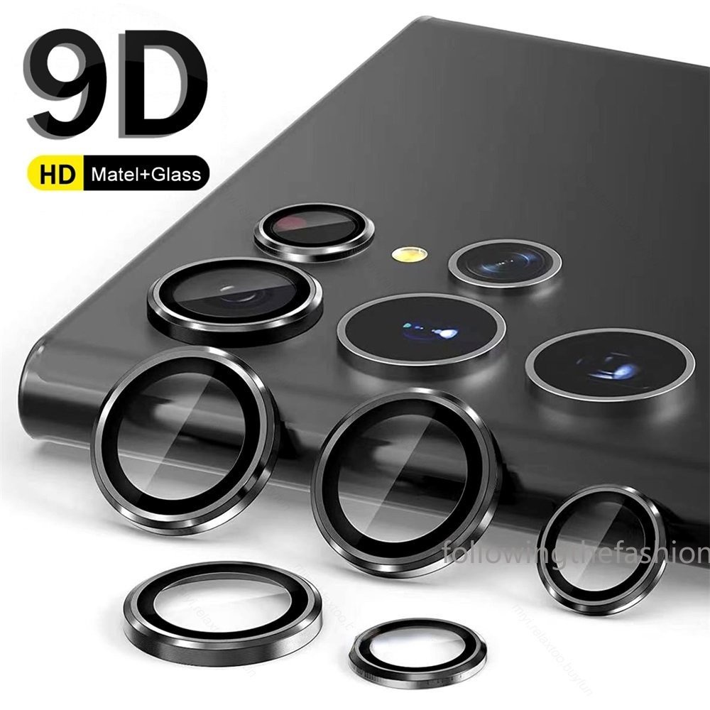 【5 ชิ้น】สําหรับ Samsung Galaxy S22 Plus S23 Ultra Plus FE ตัวป้องกันเลนส์กล้องด้านหลัง แหวนกระจกนิรภัย เคสโลหะ