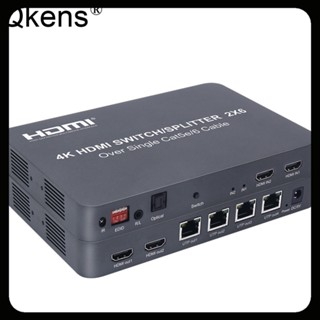 4k 4 Way RJ45 CAT6 สายเคเบิลอีเธอร์เน็ต HDMI Extender 100M 2x6 HDMI สวิตช์แยก ตัวรับส่งสัญญาณวิดีโอ 1 PC ถึง 6 TV Monitor