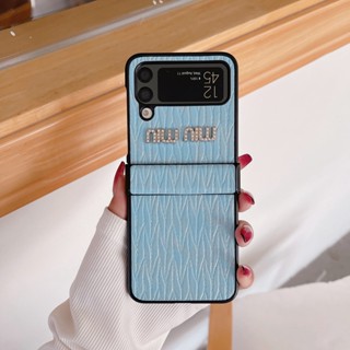 เคสโทรศัพท์มือถือหนัง PU กันกระแทก กันรอย เรียบง่าย หรูหรา สําหรับ Samsung Galaxy Z Flip 5 4 Z Flip 3 Z Flip5 5G