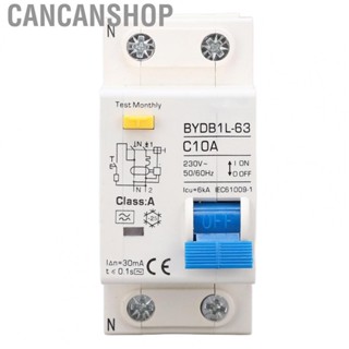 Cancanshop Circuit Breaker 1P+N Leakage Protection Switch 10A 230V AC DIN Rail MCB for Home