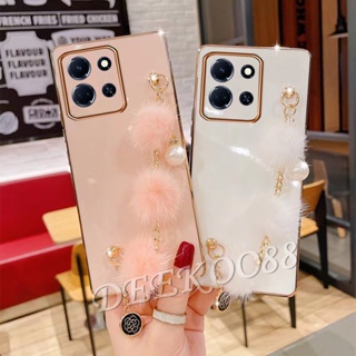 เคสโทรศัพท์มือถือ แบบนิ่ม ประดับไข่มุก พร้อมสายคล้อง สําหรับ Infinix Note 30 Pro 30i Smart 7 Hot 30 Play 30i NFC 4G 5G