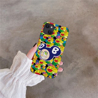 เคสโทรศัพท์มือถือ TPU แบบแข็ง พิมพ์ลายดอกทานตะวัน Takashi คุณภาพสูง สีดํา สําหรับ IPhone 14 Pro Max 13 12 11 Pro Max IPhone SE 3 6 6S 7 8 Plus X XR XS