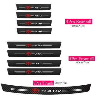 สติกเกอร์หนัง คาร์บอนไฟเบอร์ ป้องกันรอยขีดข่วน พรีเมี่ยม หรูหรา สําหรับ Toyota Yaris Ativ 2022 2023