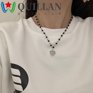 Quillan สร้อยคอเกาหลี อารมณ์หวาน ปาร์ตี้ อินเทรนด์ สําหรับเด็กผู้หญิง จี้หัวใจ