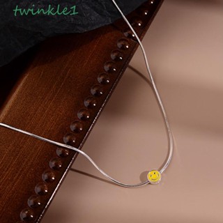 Twinkle1 สร้อยคออัลลอย จี้รูปหน้ายิ้ม เหมาะกับของขวัญ สําหรับผู้หญิง