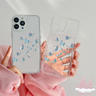 เคสโทรศัพท์มือถือแบบนิ่ม TPU ใส กันกระแทก กันรอยกล้อง ลายผีเสื้อในฝัน สําหรับ iPhone 14 Plus 11 13 12 Pro Max X XR XS 7 SE 2020