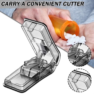 Small Tablet Pill Splitter Cutter Storage Box Case for Cutting Small Pills