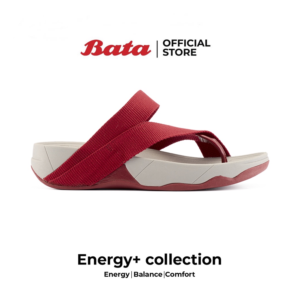 *Best Seller* Bata Energy+ รองเท้าเพื่อสุขภาพ แตะลำลอง ใส่สบายยอดฮิต สำหรับผู้หญิง สีเทาแดง รหัส 5795218