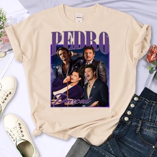 เสื้อยืด พิมพ์ลาย Pedro Pascal สไตล์ญี่ปุ่น แนวสตรีท เหมาะกับฤดูร้อน สําหรับผู้หญิง