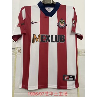 เสื้อกีฬาแขนสั้น ลายทีมชาติฟุตบอล Chivas 9697 ชุดเหย้า คุณภาพสูง สไตล์วินเทจ