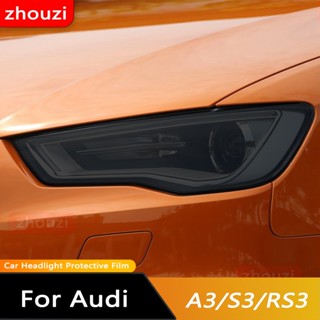 สติกเกอร์ฟิล์มใส TPU ป้องกันไฟหน้ารถยนต์ สีดํา สําหรับ Audi A3 S3 8V RS3 8Y 2021 2022 S Line Sportback 2014-On