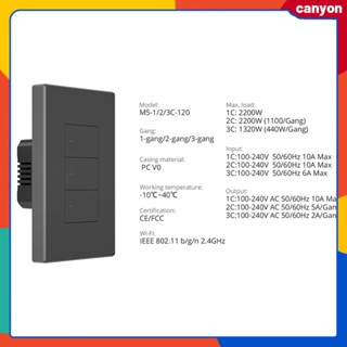 1/2/3gang Sonoff Switchman สวิตช์ผนังอัจฉริยะไฟ LED หรี่แสงได้การควบคุมแอพรองรับการควบคุมด้วยเสียงทำงานร่วมกับ Alexa และ Google Home canyon