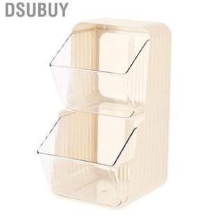 Dsubuy Bag Storage Rack  2L Double Layer Transparent for  Cable Toys