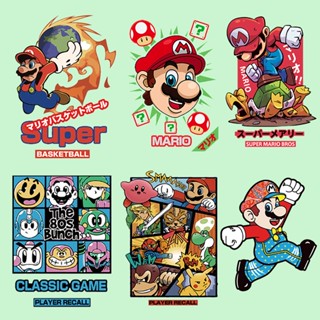 แผ่นสติกเกอร์รีดร้อน ลาย Super Mario ซักทําความสะอาดได้ สําหรับตกแต่งเสื้อผ้า ของขวัญ