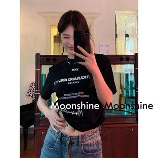 Moon  เสื้อครอป เสื้อแฟชั่นผู้หญิง y2k สีพื้น สําหรับผู้หญิง ใส่ไปคลับ ปาร์ตี้ 2023 Beautiful ทันสมัย สบาย Trendy A29J1QG 36Z230909