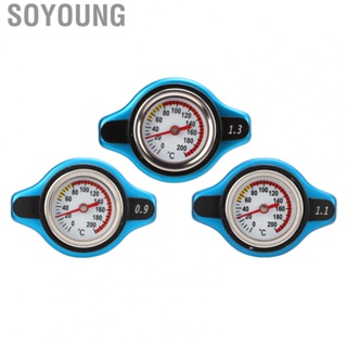 Soyoung High Pressure Radiator Cap  Thermo Cover Long Durability Easy Reading Aluminum Alloy Universal for Car Motorcycles