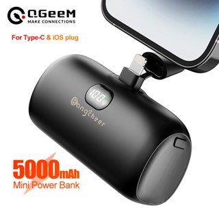 Qgeem mini PD 18W ชุดชาร์จเร็ว 5000mah แบบพกพา ชาร์จเร็ว QC3.0 แบตเตอรี่ภายนอก ชาร์จเร็ว สําหรับ iPhone Android