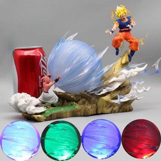 ส่งฟรี พร้อมส่ง โมเดลตุ๊กตา Dragon Ball GK Evil Little Puwu wcf Scale Contrast Po Famous Scene Buuu vs Goku เรืองแสง สําหรับตกแต่ง