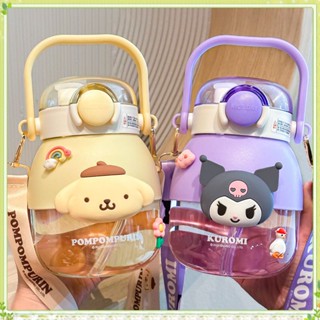 ขวดน้ําดื่ม ลายการ์ตูน Sanrio พร้อมหลอดดูด ไร้ BPA ขนาดใหญ่ 820 มล. สําหรับนักเรียน