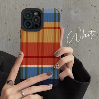 พร้อมส่ง เคสโทรศัพท์มือถือแบบนิ่ม ลายตารางหมากรุก สไตล์เกาหลี สําหรับ Iphone 12 13promax 11 Xr xsmax 8p