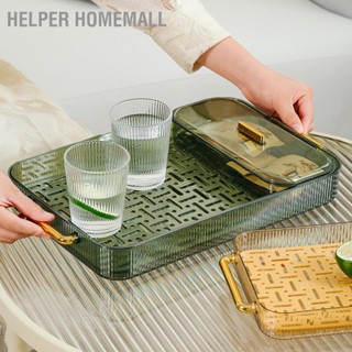 Helper HomeMall ถาดรองน้ำระบายน้ำสองชั้นพร้อมที่จับ 2 ถาดเสิร์ฟชาระบายน้ำที่ทันสมัย