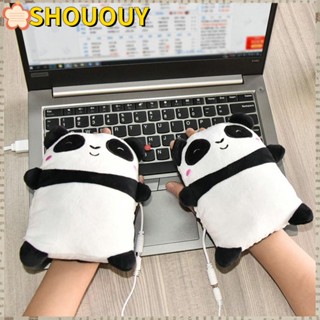 SHOUOUY ถุงมือไฟฟ้า ทําความร้อน ตุ๊กตา ชาร์จ USB ตะขอปรับได้ อุ่นมือ