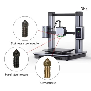 Nex หัวฉีดสเตนเลส ทองเหลือง 0 4 มม. M6 แบบเปลี่ยน สําหรับเครื่องพิมพ์ 3D AnkerMake