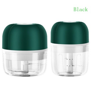 เครื่องบดกระเทียมไฟฟ้า แบบไร้สาย ขนาด 100 250 มล. พอร์ต USB สีดํา สําหรับบดผัก พริก อาหาร