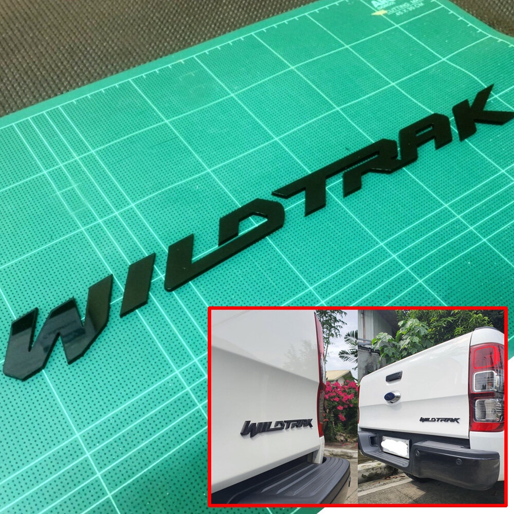 รถFord ฟอร์ด อักษร logo emblem ไวแทรก wildtrak ford ranger ปี 2018+ สีดำ