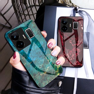 เคสแข็ง กระจกนิรภัย ลายหินอ่อน ไล่โทนสี หรูหรา สําหรับ Realme GT NEO 5 SE Realme GT NEO5 NEO5SE