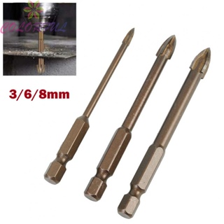 【COLORFUL】Drill Bit 3pcs/set Anti-rust Cemented Carbide Cross Tile Multifunctional