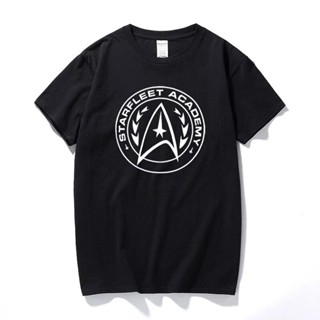 เวรเอ้ย  Starfleet Academy Mens T Shirt Tee Star Enterprise Space Trek Retro Gift Summer Top Camiseta Short Sleeve T-shi