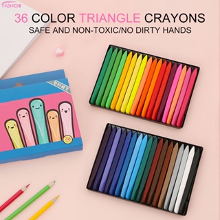 ดินสอสี ทรงสามเหลี่ยม ปลอดสารพิษ ล้างทําความสะอาดได้ สําหรับเด็กวัยหัดเดิน 36 สี