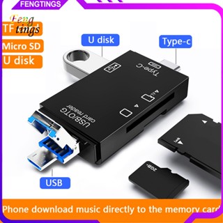 [Ft] อะแดปเตอร์การ์ดรีดเดอร์ USB 3.0 Type-C TF-SD OTG อเนกประสงค์ สําหรับโน้ตบุ๊ก