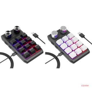 Zzz คีย์บอร์ดเมคคานิคอล มือเดียว พร้อมปุ่มโปรแกรม 12 ปุ่ม และไฟ RGB USB