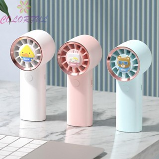 【COLORFUL】Fan Cartoon Cool Handheld Pink Portable Practical Superior Quality White