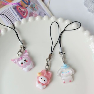 SANRIO Familywind&gt; เคสโทรศัพท์มือถือ ลายตุ๊กตา My Melody Cinnamoroll พร้อมสายคล้อง สําหรับ iPhone