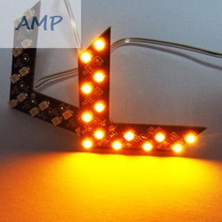 ⚡READYSTOCK⚡New 2pcs 14 SMD LED Panel Rear View Mirror Warning Indicator Car Arrow Light