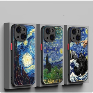 เคสโทรศัพท์มือถือนิ่ม ป้องกันเลนส์ ลาย Van Gogh starry night สําหรับ iPhone 12 13 Plus 14 Pro Max 115WES