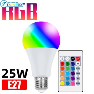 หลอดไฟ Led 25w E27 10w Rgb E27 ประหยัดพลังงาน พร้อมรีโมตคอนโทรล สีสันสดใส