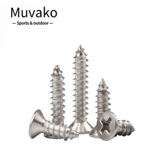 MUVAKO สกรูสเตนเลส หัวแบน M4×30 มม. สําหรับงานไม้ 100 ชิ้น