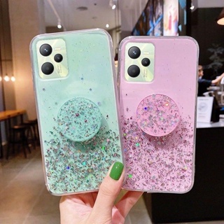 เคสโทรศัพท์มือถือซิลิโคน TPU แบบนิ่ม ประดับเลื่อม และกากเพชร หรูหรา สําหรับ Realme C55 C35 C33 C31 C30 C30s