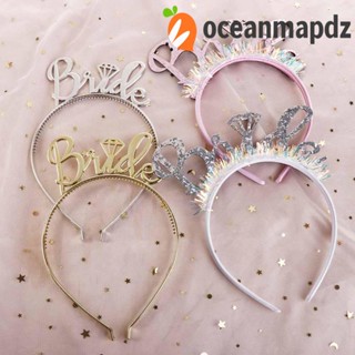 OCEANMAPDZ ที่คาดผมเจ้าสาว งานแต่งงาน ตกแต่งตัวอักษร ประดับเลื่อม วันเกิด ที่คาดผม อุปกรณ์ประกอบฉากถ่ายภาพ ผู้หญิง ที่คาดผม ปาร์ตี้เดี่ยว