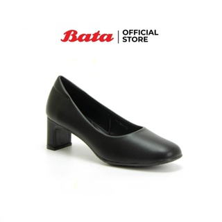 *Best Seller* Bata บาจา รองเท้าคัทชูหนัง รองเท้ารับปริญญา ทางการ ทำงาน สำหรับผู้หญิง ส้นสูง 2 นิ้ว พื้นนุ่ม ใส่สบาย สีดำ รหัส 7516661