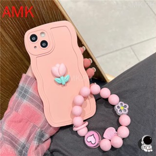 Amk เคสโทรศัพท์มือถือ แบบใส ลายดอกไม้ 3D พร้อมสายคล้องมือ ประดับมุก สําหรับ Infinix Note 30 10 pro Smart 7 6 5 plus hot 30 30i 20s 20i 20 12i 12 11s nfc 10s 10t 10i 10 play 5g CRSDBL