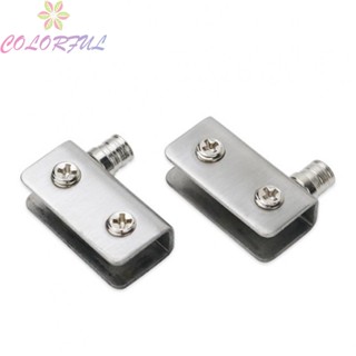 【COLORFUL】Glass Hinge Hinges Glass Hinge Silver Stainless Steel Cabinet Inset Hinges